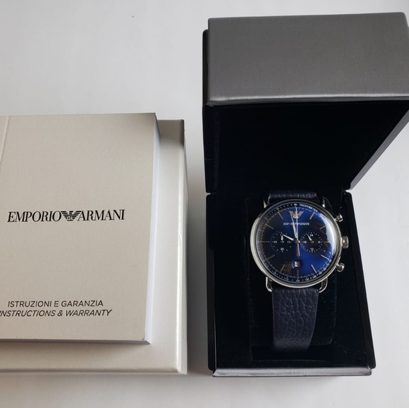 armani watch blue face